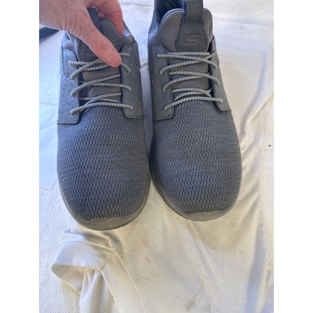 Skechers Mens Gray Mesh Lace Up Athletic Walking Sneakers Shoes Sz 13 - Picture 6 of 12